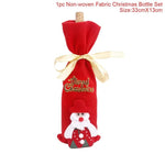 QIFU Santa Claus Wine Bottle Cover Merry Christmas Decorations for Home
