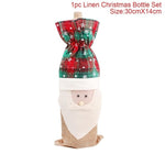 QIFU Santa Claus Wine Bottle Cover Merry Christmas Decorations for Home