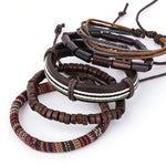 Wood Bead Leather bracelet