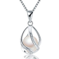 Genuine 100% Natural Freshwater Pearl Necklace in Sterling Silver