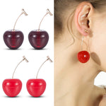 Cute Round Cherry Fruit Earrings